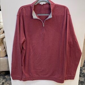 Peter Millar Men's Red Quarter-Zip Pullover
